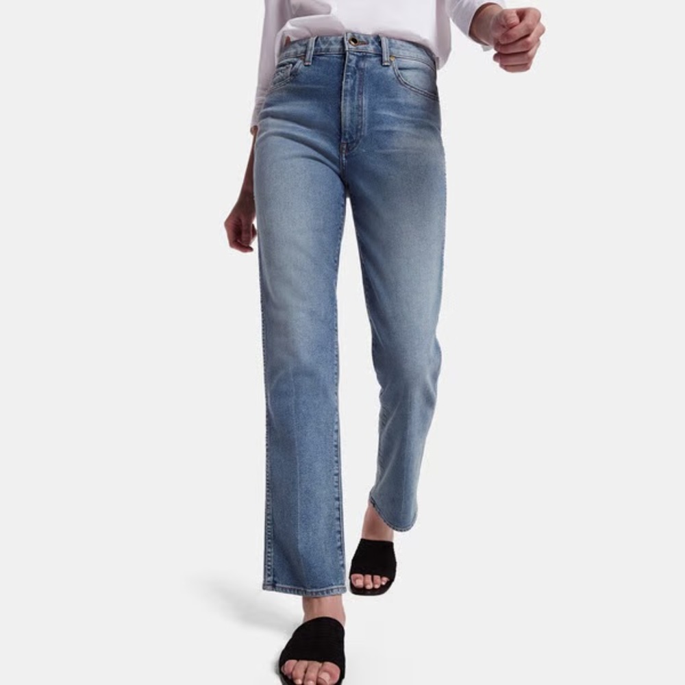 Khaite Victoria Straight-Leg Jean in Vintage Blue